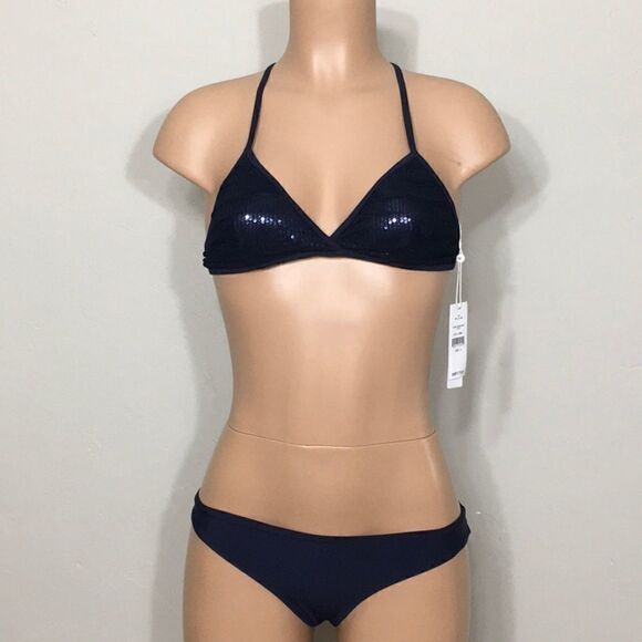 PILYQ navy Atlantis full cut bikini set. NWT - Picture 2 of 8